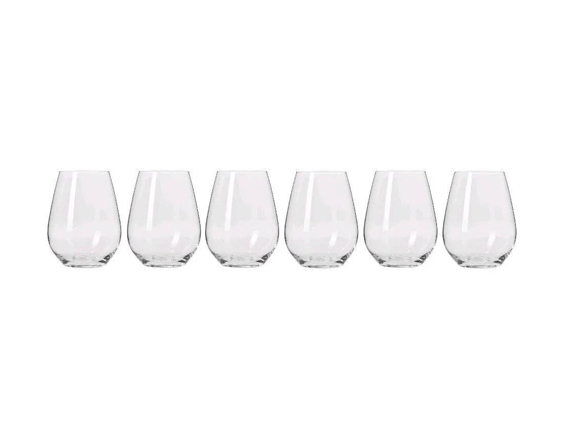 Krosno Harmony Stemless Wine Glass 400ml 6pc Gift Boxed