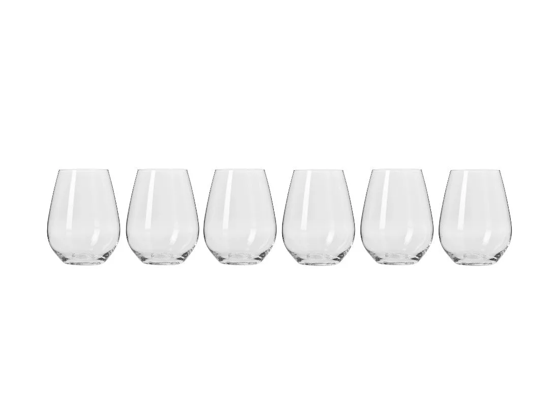 Krosno Harmony Stemless Wine Glass 400ml 6pc Gift Boxed