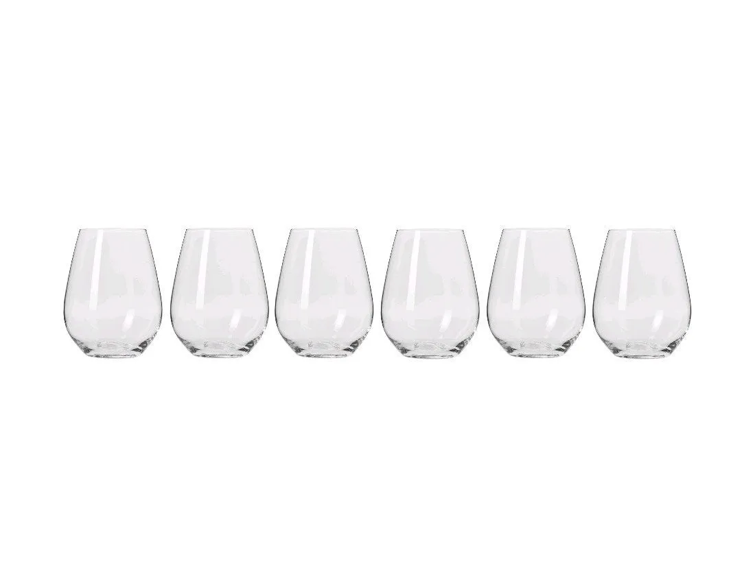 Krosno Harmony Stemless Wine Glass 400ml 6pc Gift Boxed