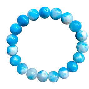 Lagoon Blue and White Jade Mix 10mm Bracelet