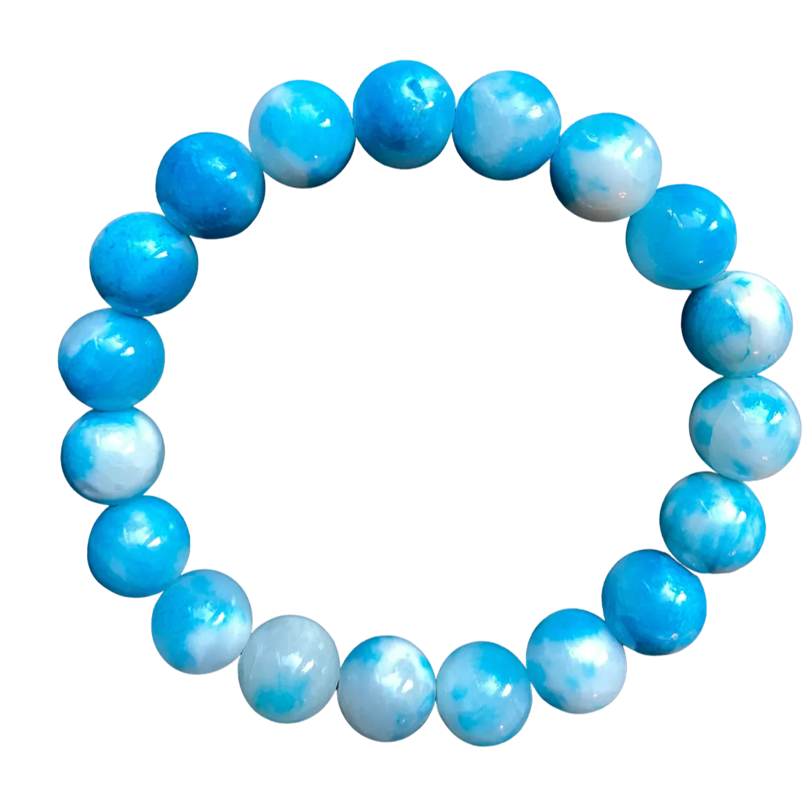 Lagoon Blue and White Jade Mix 10mm Bracelet