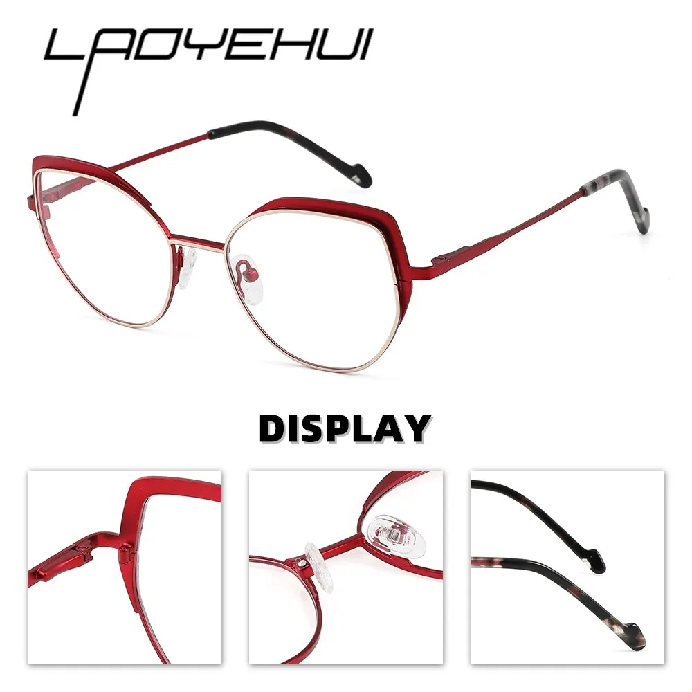 Laoyehui Women's Full Rim Oval Alloy Presbyopic Reading Glasses Glr8836