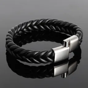 Leather braided bracelet