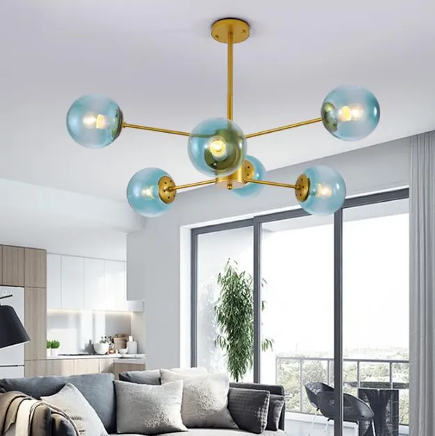 LED Multi-sphere DNA Molecular Style Modern Glass Pendant Light