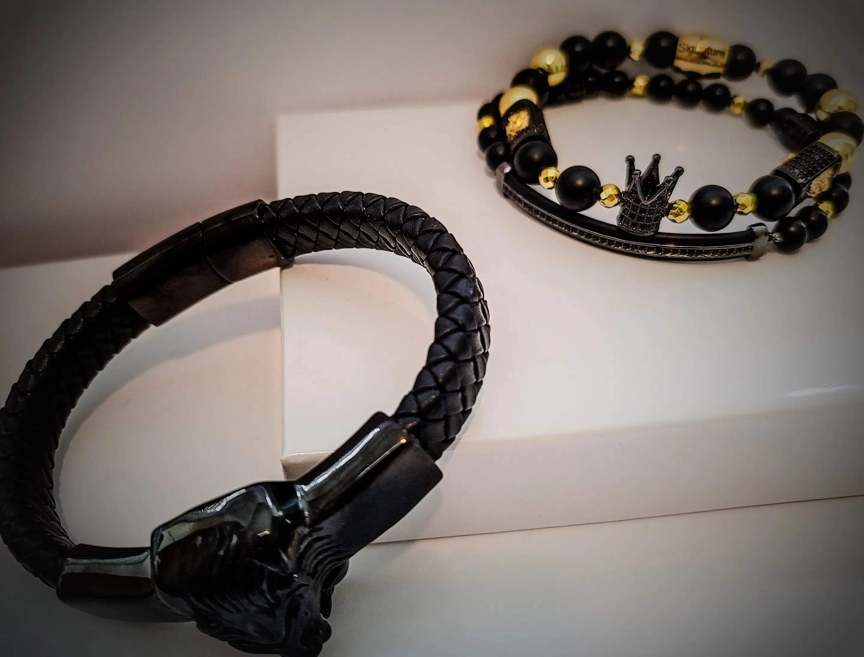 Lion's Gate Black and Gold Bracelet set