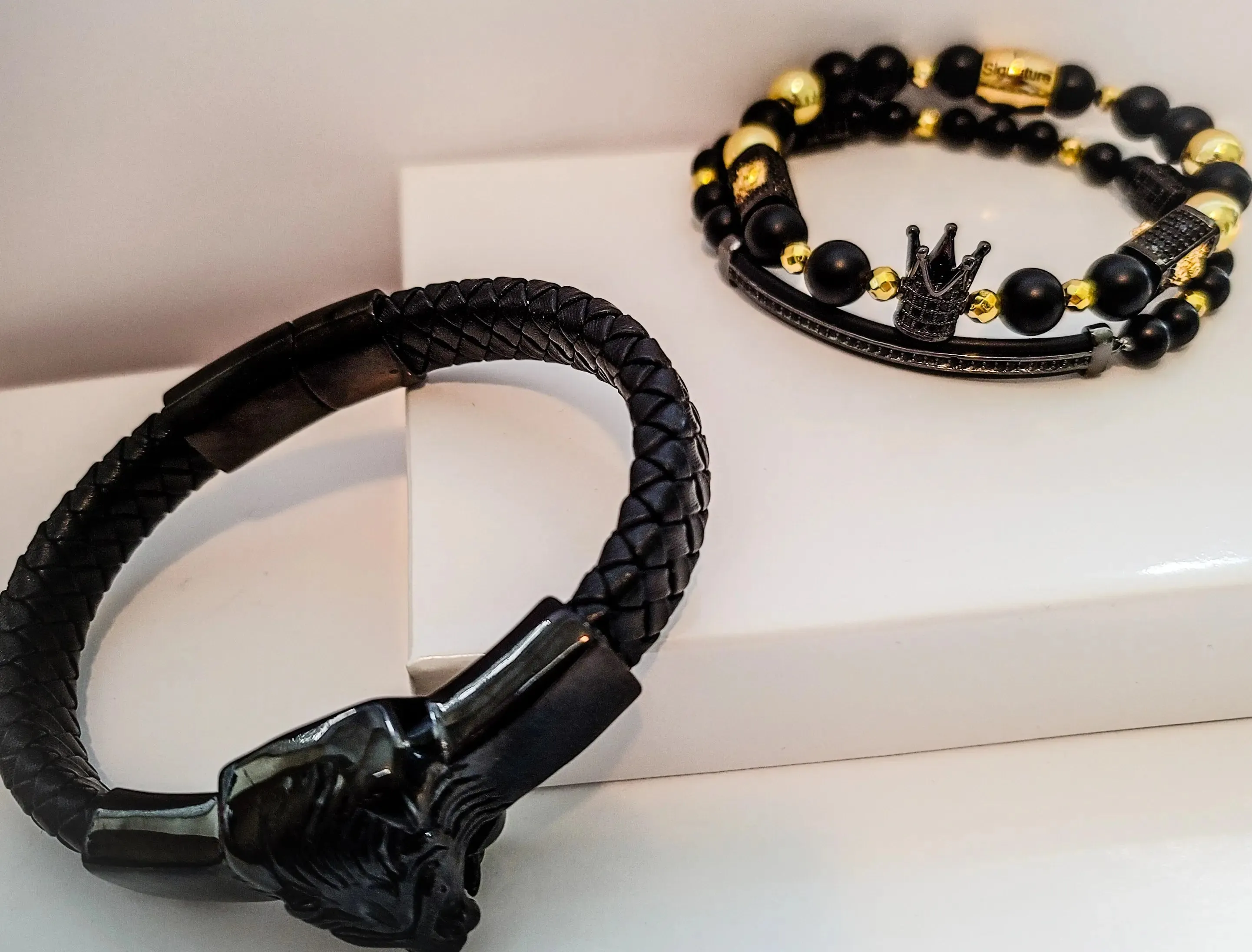 Lion's Gate Black and Gold Bracelet set