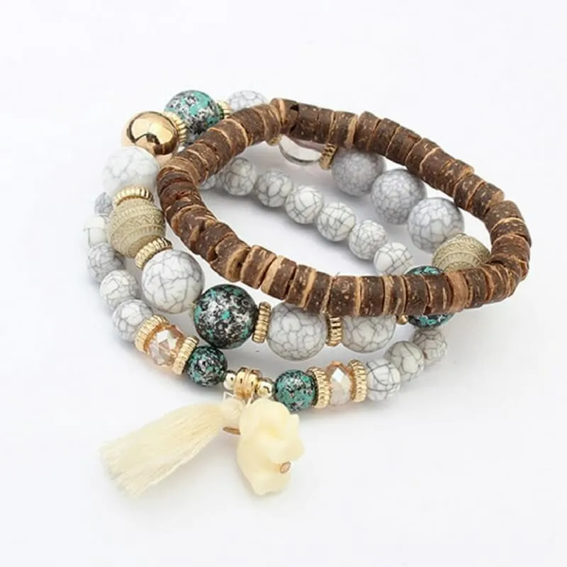 Louyue Bohemian Beaded Tassel Bracelets