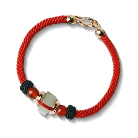 Lucky Energy Jade Braided String Bracelet