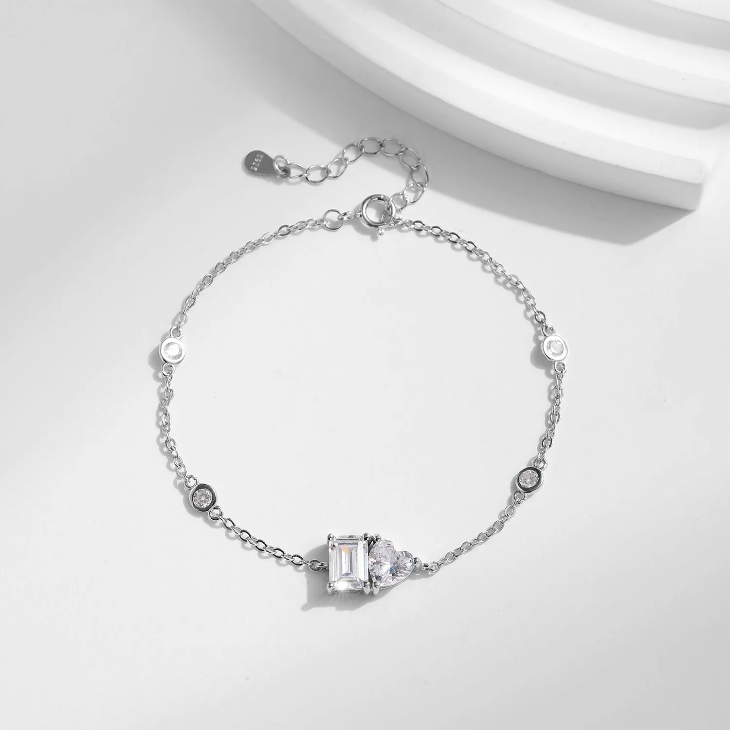 Luxurious Zircon Sterling Silver Bracelet for Women by Planderful Collection