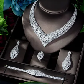 Luxury Zircon Crystal AAA CZ Wedding Jewelry Set