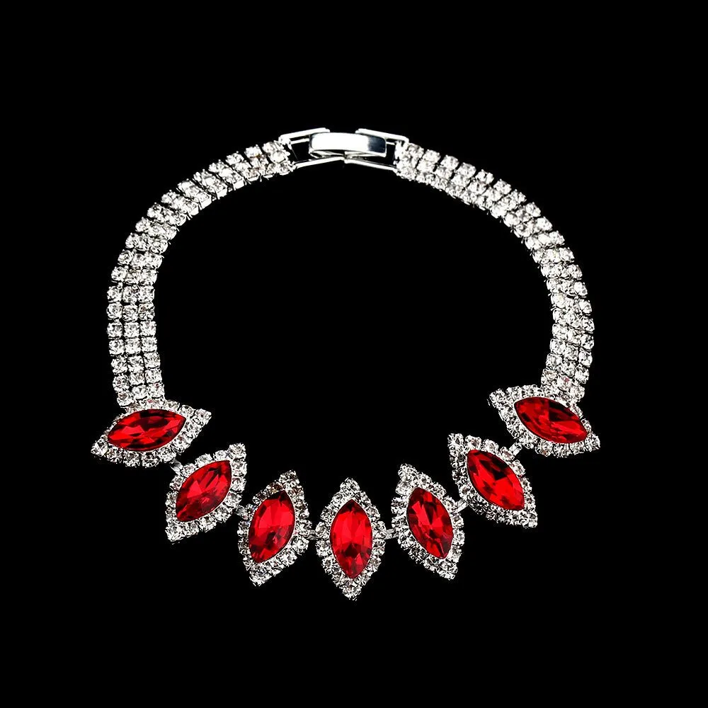 MAC181 Brilliant Full Diamond Zircon Drop Necklace And Earrings