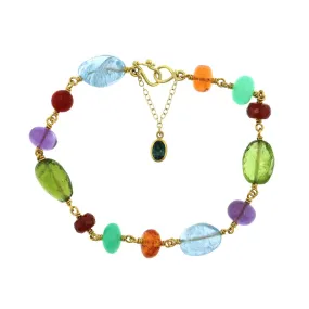 Mallary Marks 22K and 18K Yellow Gold Multi Gemstone Bracelet