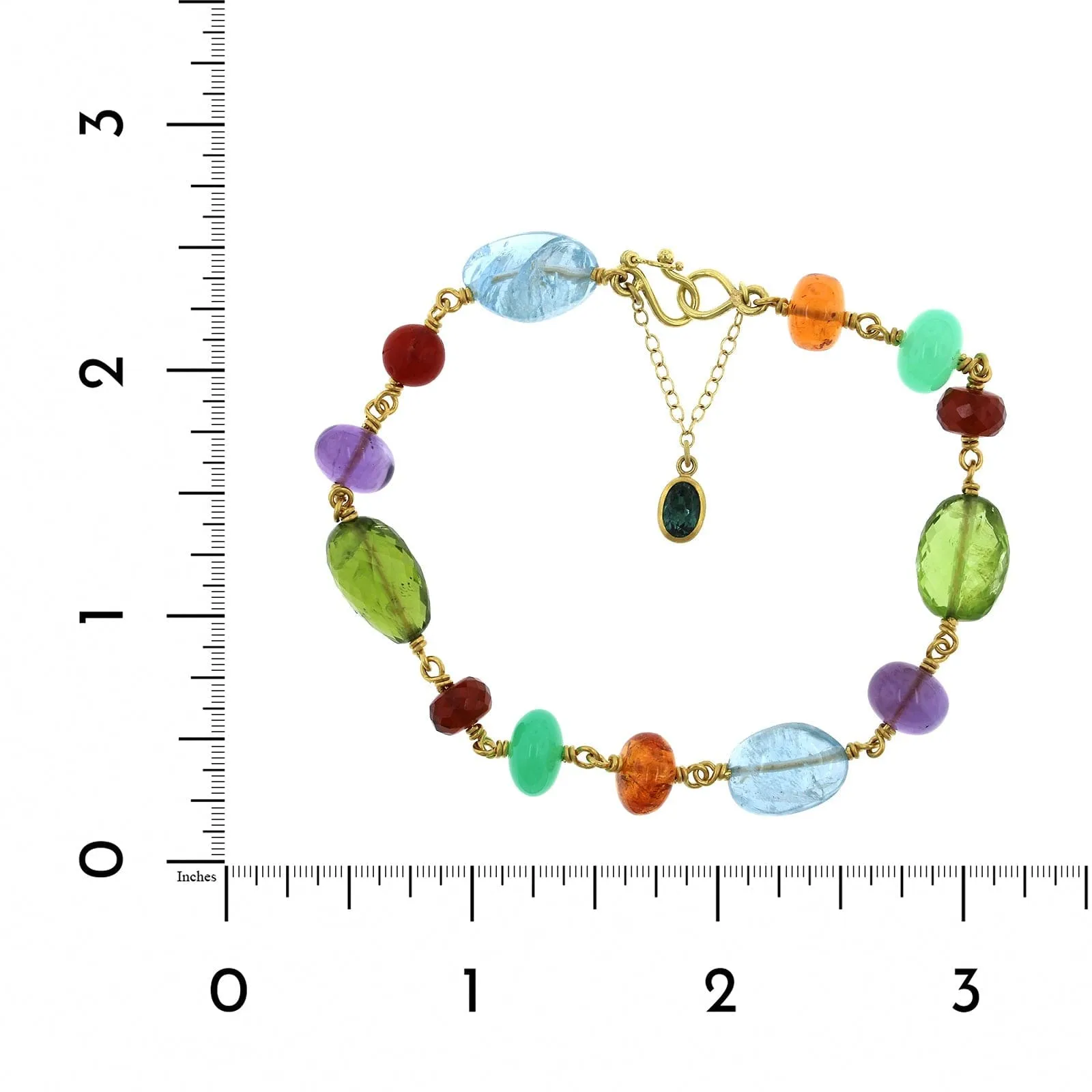 Mallary Marks 22K and 18K Yellow Gold Multi Gemstone Bracelet