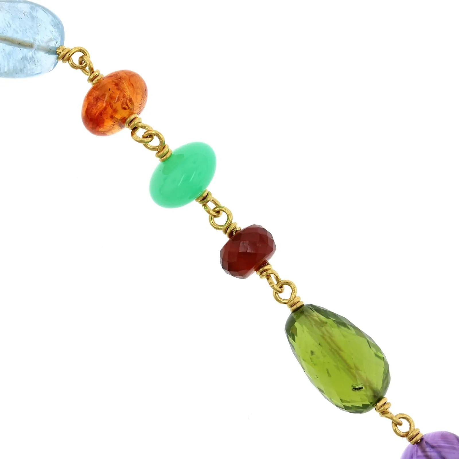 Mallary Marks 22K and 18K Yellow Gold Multi Gemstone Bracelet