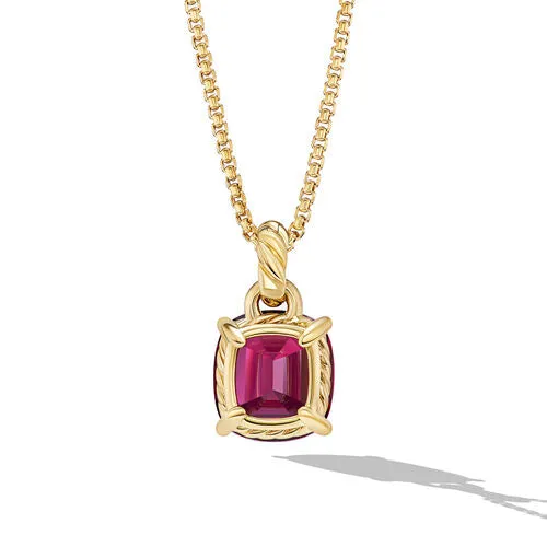 Marbella Pendant in 18K Yellow Gold with Rhodolite Garnet, 12mm