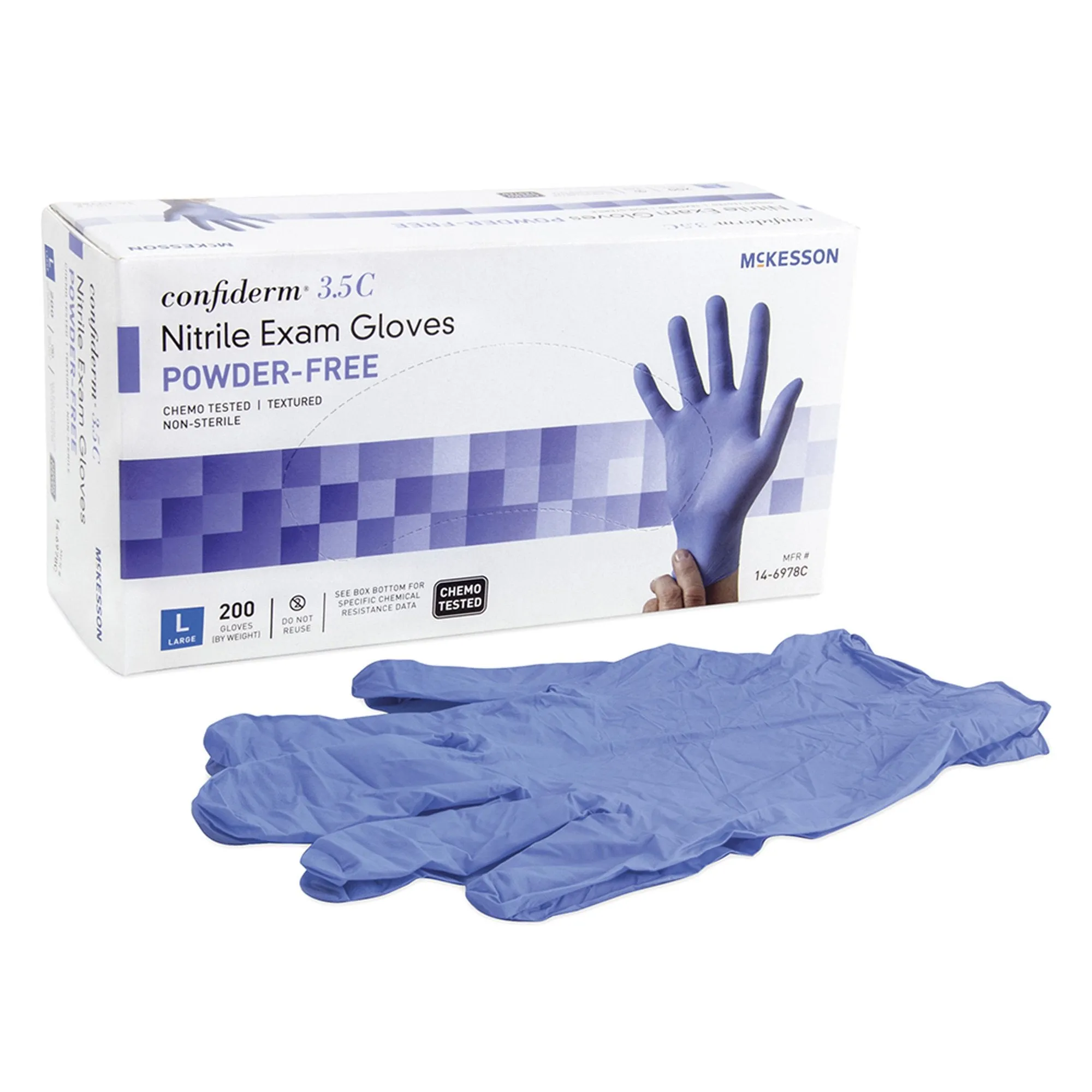 McKesson Confiderm® 3.5C Nitrile Exam Glove, Large, Blue