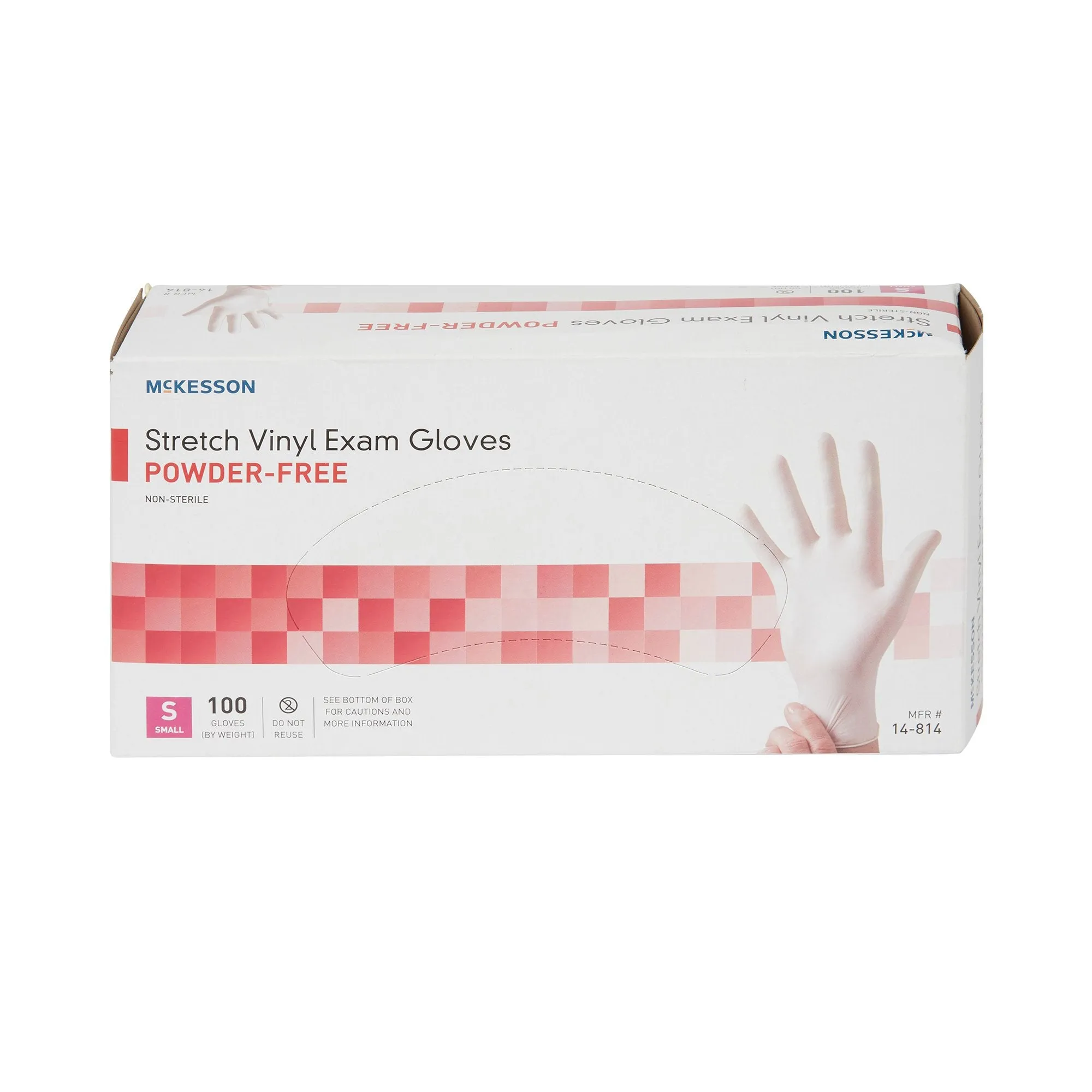 McKesson Stretch Vinyl Powder Free Exam Glove, Small, Ivory