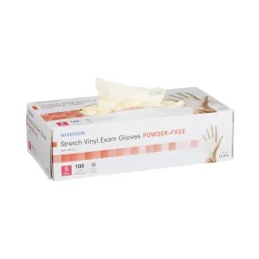 McKesson Stretch Vinyl Powder Free Exam Glove, Small, Ivory