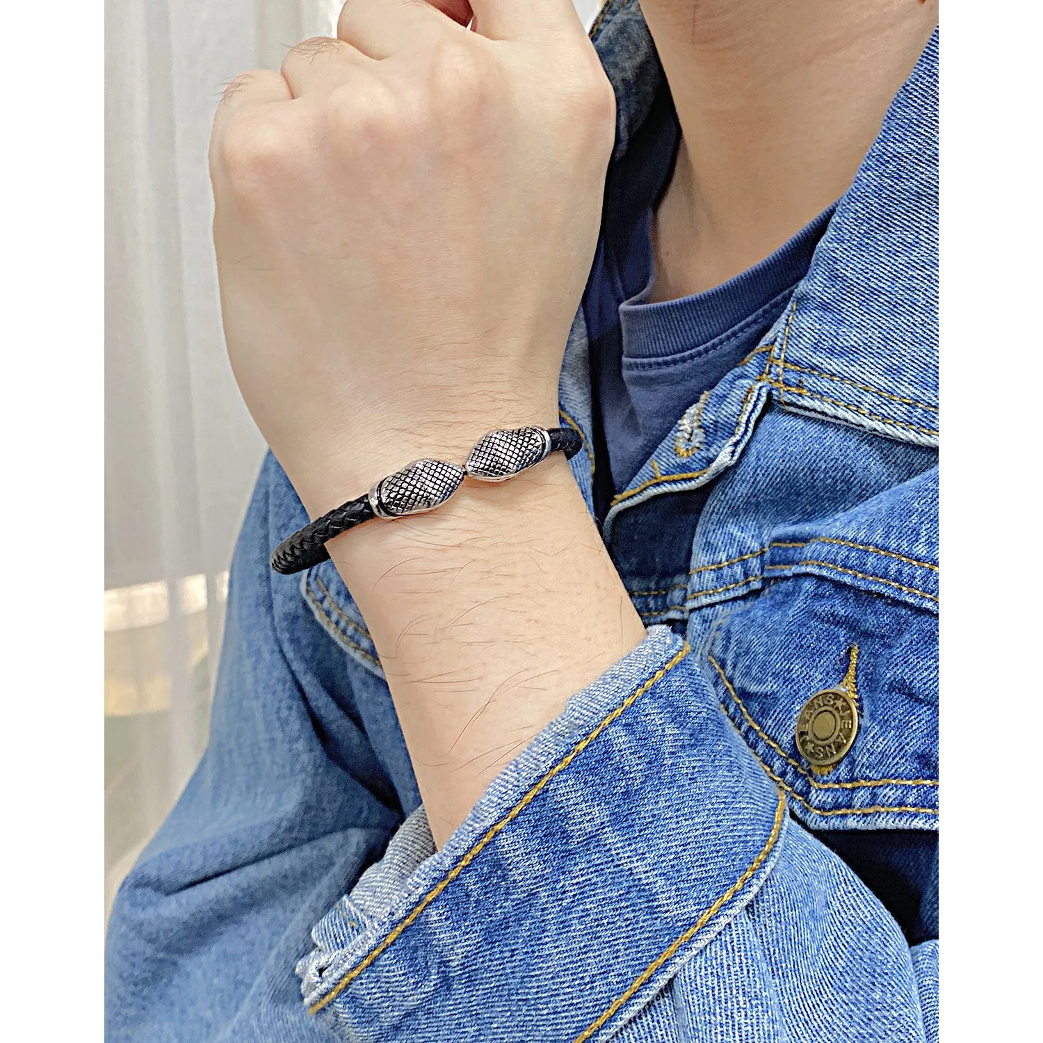 Men's Fashion Snake Leather Bracelet