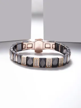 Mens High Quality Ceramic Rose Gold Demi-Fine Link Bracelet