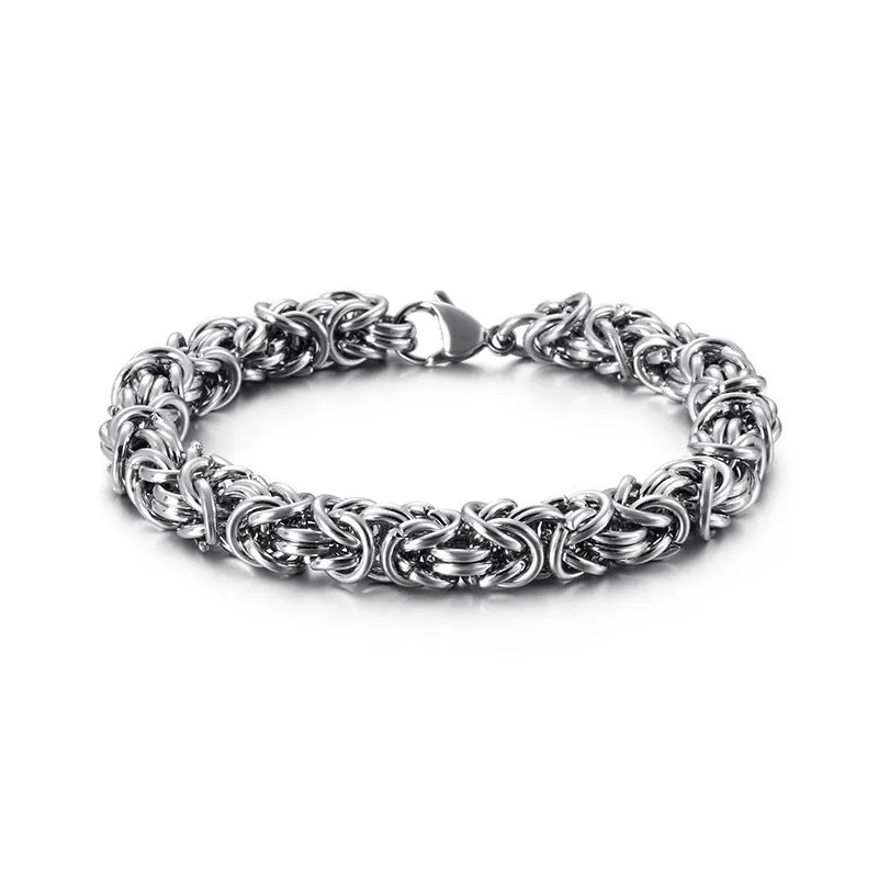 Men's Interlocking Braided Titanium Steel Bracelet - Domineering Stainless Steel Jewelry