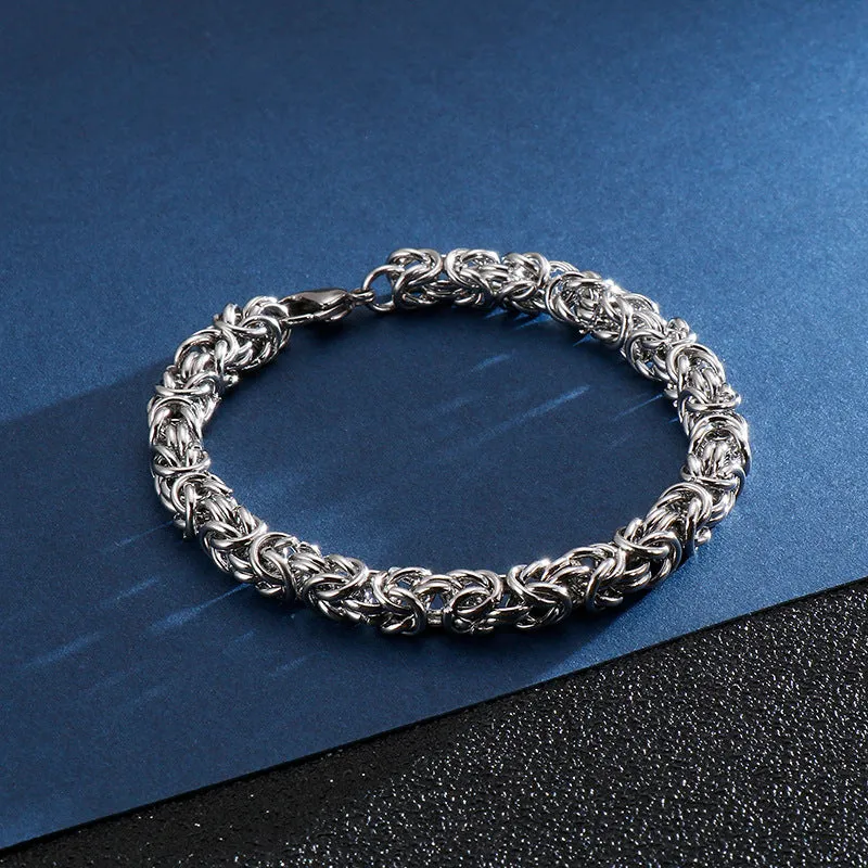 Men's Interlocking Braided Titanium Steel Bracelet - Domineering Stainless Steel Jewelry