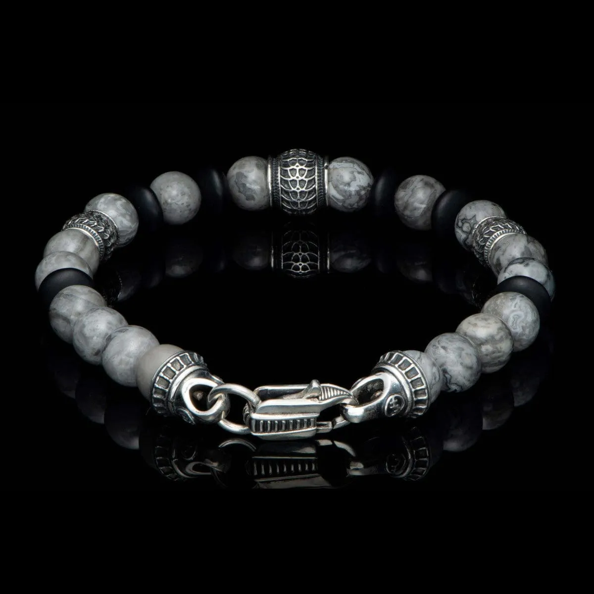 Men's Newport Silver Agate Bracelet - BB49 SLA