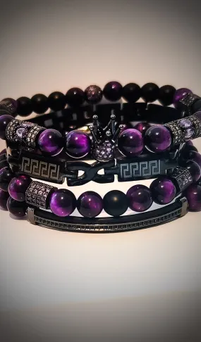 Men's "Purple " Crown Bracelet set