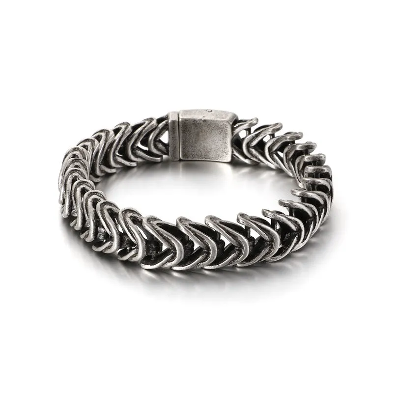 Men's Retro Titanium Steel Bracelet - Personalized Domineering Stainless Steel Accessory for Everyday Wear