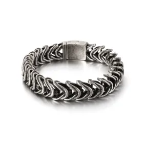 Men's Retro Titanium Steel Bracelet - Personalized Domineering Stainless Steel Accessory for Everyday Wear