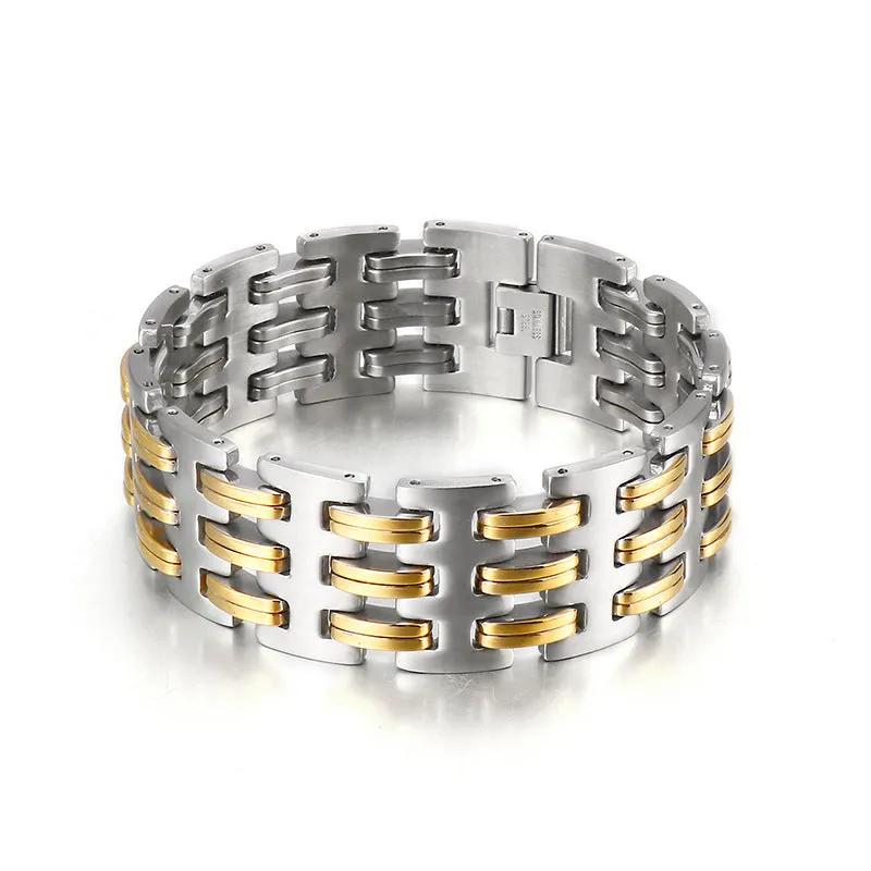 Men's Titanium Steel Bracelet - Creative Hollow Design by Planderful for Fashion-Forward Individuals