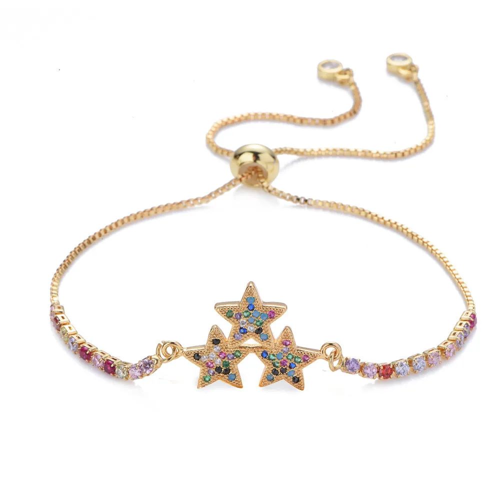 Micro-inlaid Zircon Pull Tortoise Moon Peach Heart Bracelet