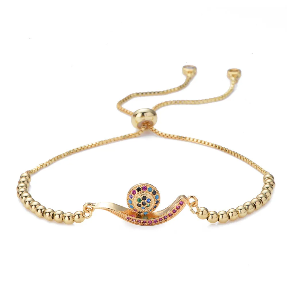 Micro-inlaid Zircon Pull Tortoise Moon Peach Heart Bracelet