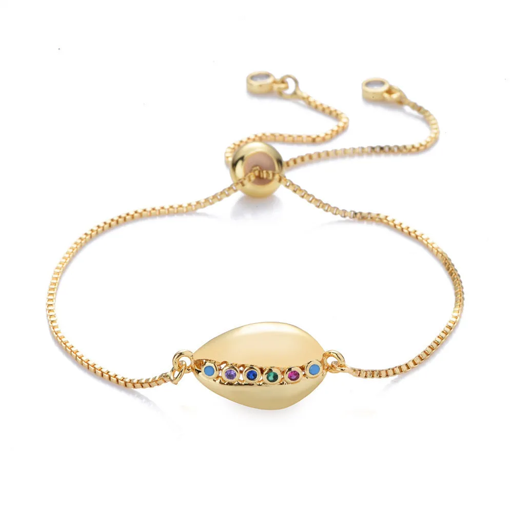 Micro-inlaid Zircon Pull Tortoise Moon Peach Heart Bracelet