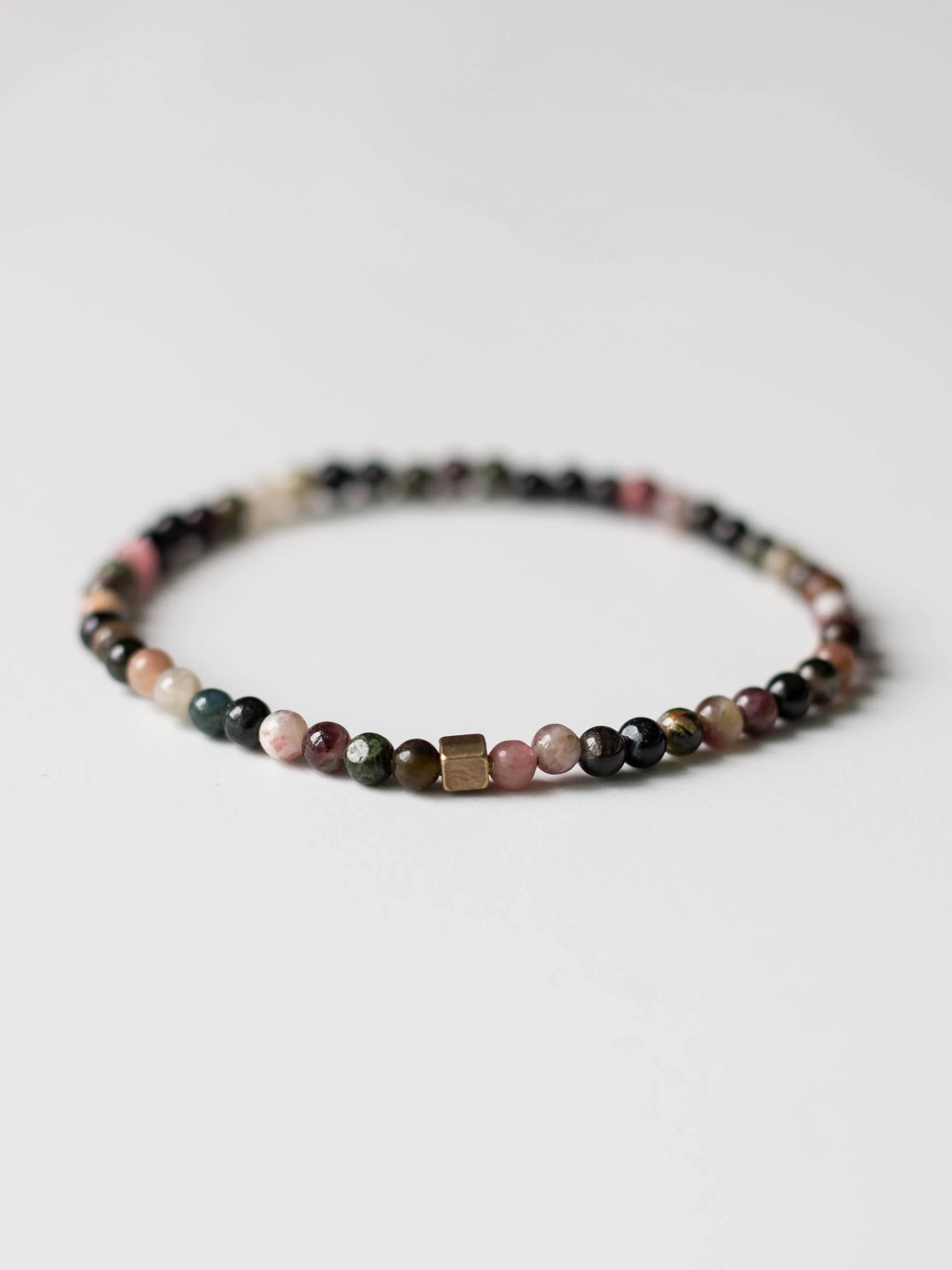 Micro Mini Watermelon Tourmaline Bracelet