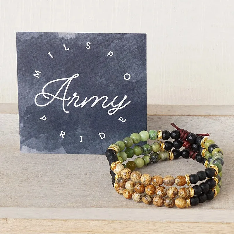 Milspo Pride Mini Bracelet - Army | Military Spouse Bracelet