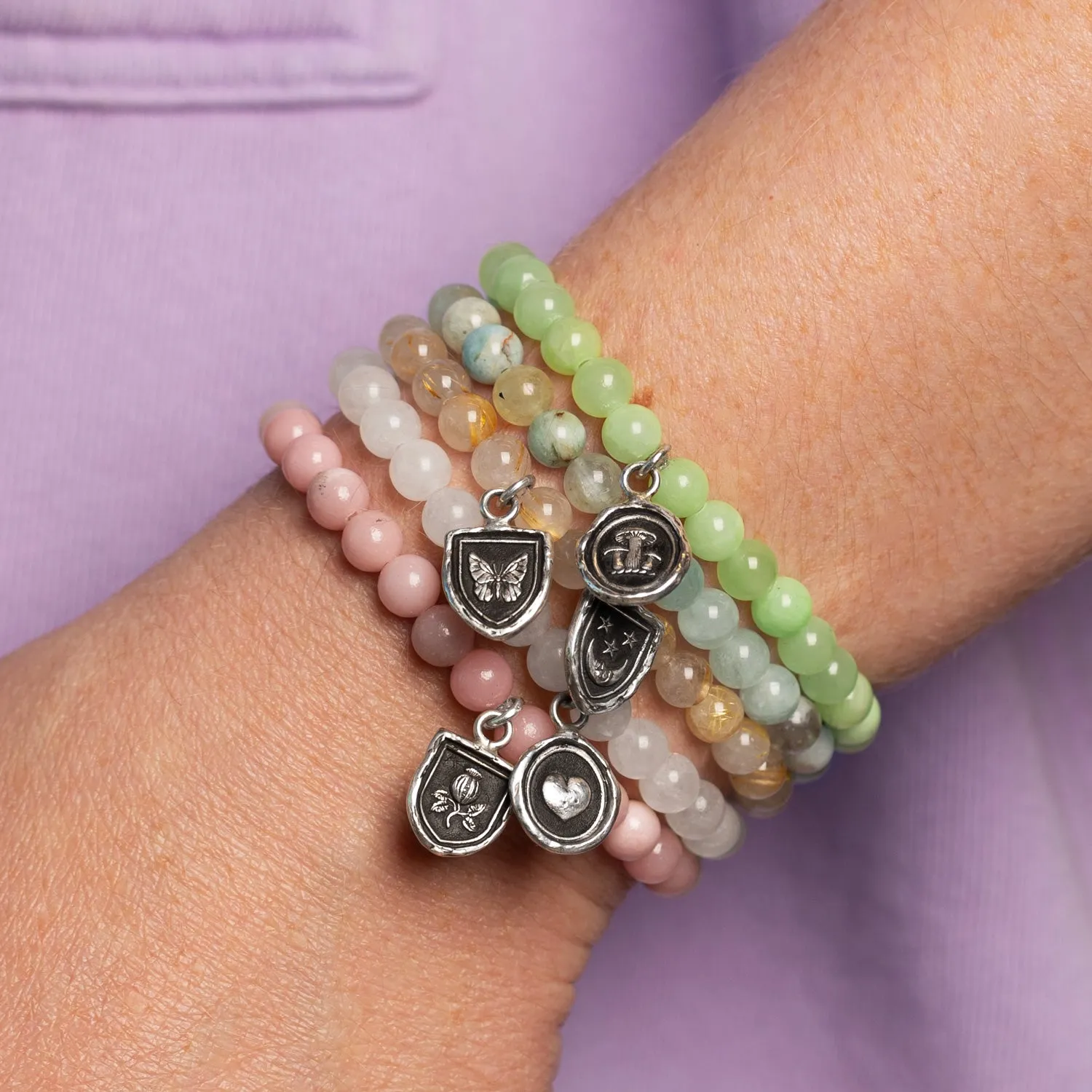 Mindful Appreciation Talisman Stretch Stone Bracelet