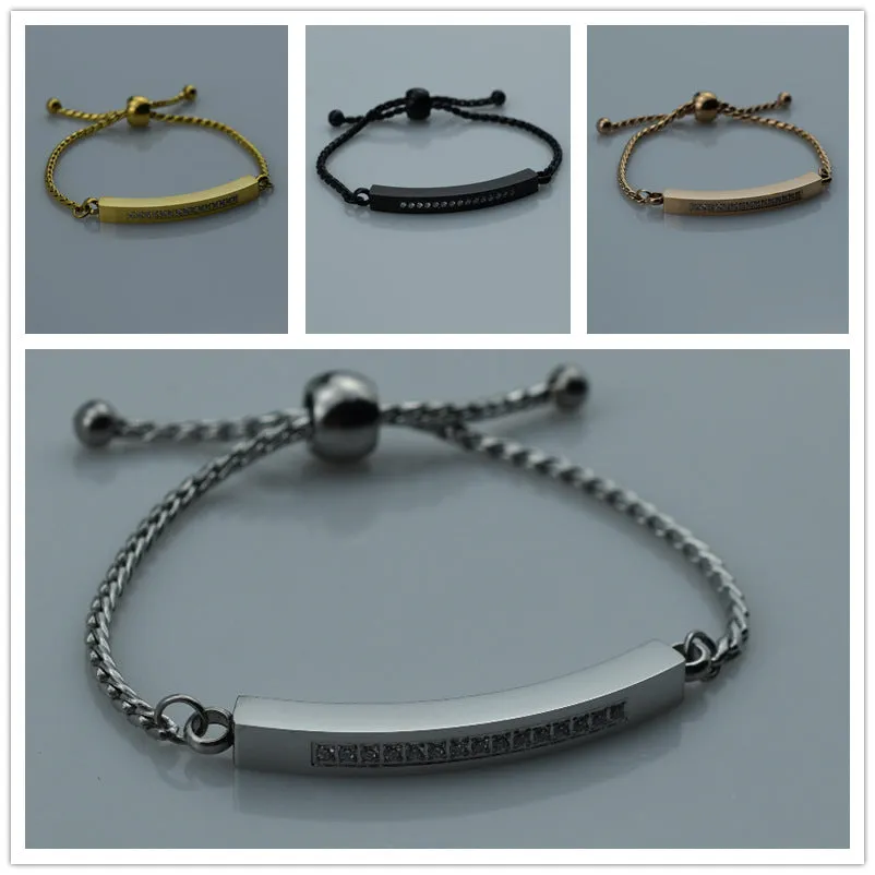 Minimal Stainless Steel Diamond String Chain Bracelet for Women Charms Gifts for Mom