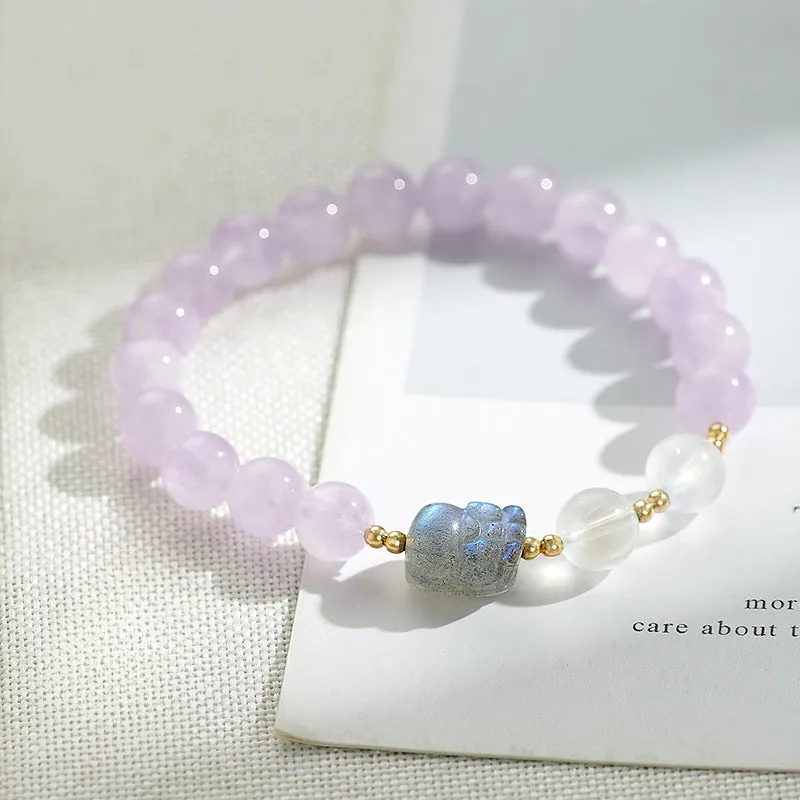 Moonlight Amethyst Crystal Bracelet - Sterling Silver Fortunes Favor