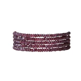 Mystic Garnet Naked Wrap Bracelet