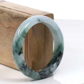 Natural Burmese Blue-green Jadeite Jade Bangle Bracelet (54.31mm)#T035