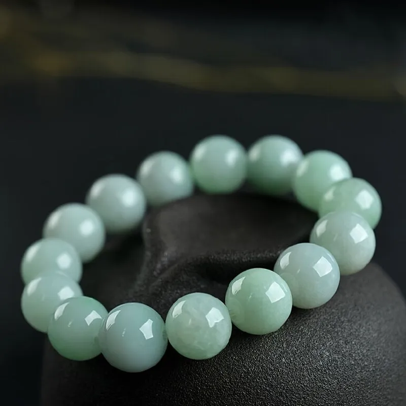 Natural Jade Chalcedony Jade Bracelet, Fashion Simple Bead Bracelet Jewelry Unisex