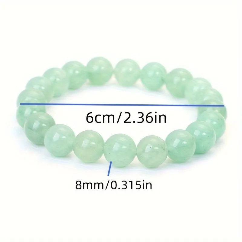 Natural Jade Chalcedony Jade Bracelet, Fashion Simple Bead Bracelet Jewelry Unisex