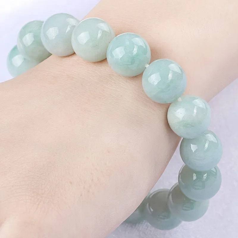 Natural Jade Chalcedony Jade Bracelet, Fashion Simple Bead Bracelet Jewelry Unisex