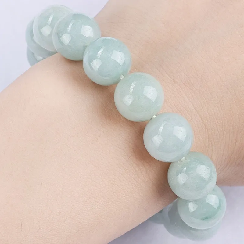 Natural Jade Chalcedony Jade Bracelet, Fashion Simple Bead Bracelet Jewelry Unisex