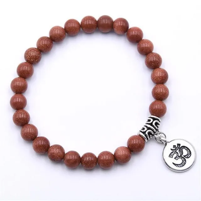 Natural Stone Chakra Mala Bracelet Malas Beads Lucky Bracelet