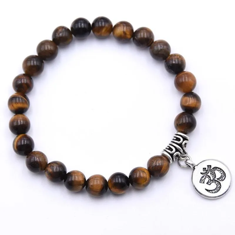 Natural Stone Chakra Mala Bracelet Malas Beads Lucky Bracelet