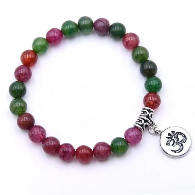 Natural Stone Chakra Mala Bracelet Malas Beads Lucky Bracelet