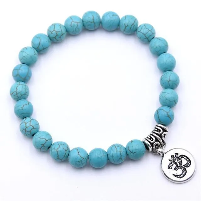 Natural Stone Chakra Mala Bracelet Malas Beads Lucky Bracelet