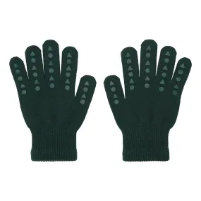 Non-Slip Grip Gloves for Babies and Toddlers - Merino wool - Forest Green